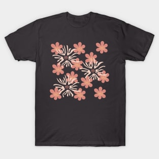 Playful abstract modern pink and yellow florals T-Shirt